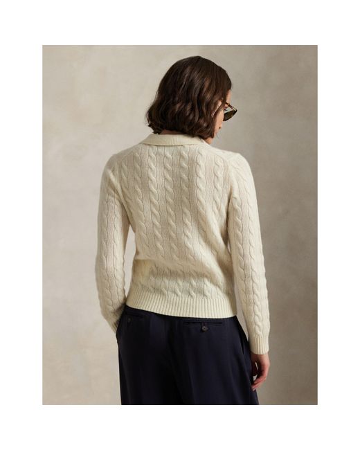 Polo Ralph Lauren Natural Cable Knitted Long Sleeve Crew Neck Jumper