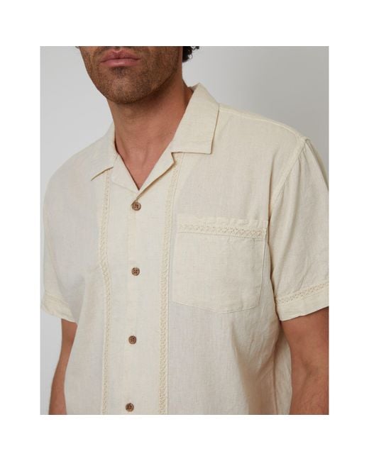 Threadbare Natural Worden Short-Sleeve Bowling Shirt for men