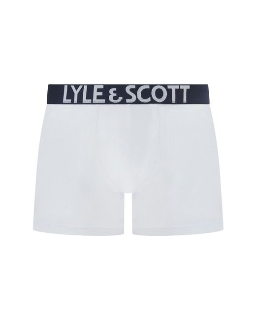 Lyle & Scott Blue Daniel Cotton Mid-Rise Boxer 3 Pack for men