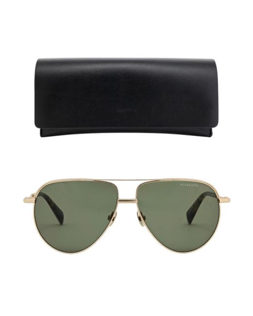 AllSaints Green Aviator Sunglasses