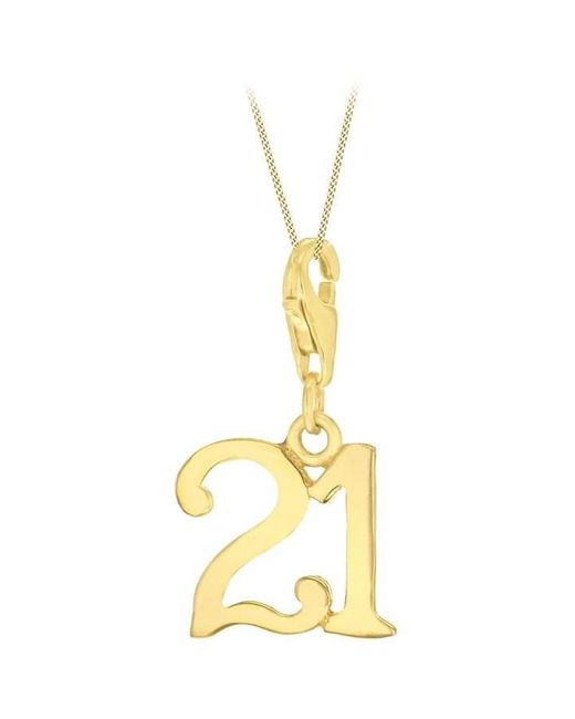 Be You Metallic Sterling Silver Plated '21' Charm Necklace