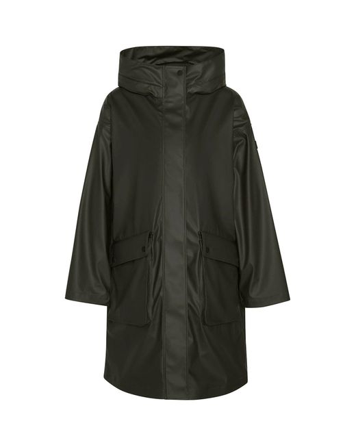 Barbour Green Atlas Hooded Long Sleeve Knee Length Rain Anorak
