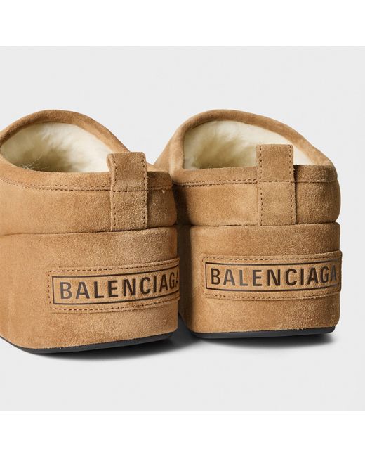 Balenciaga Brown Alaska Platform Mule Slippers