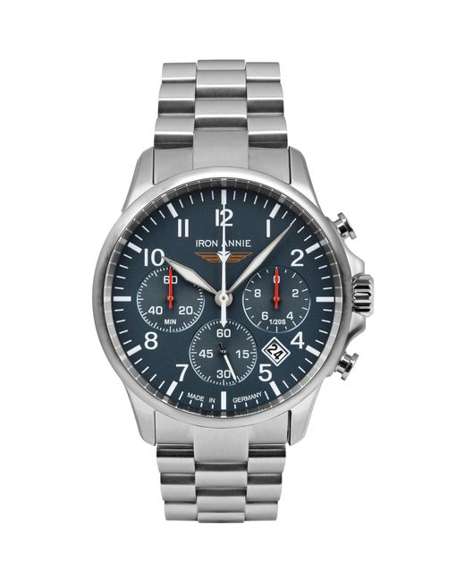 IRON ANNIE Metallic Captains Line Stainless Steel Classic Analogue Watch for men