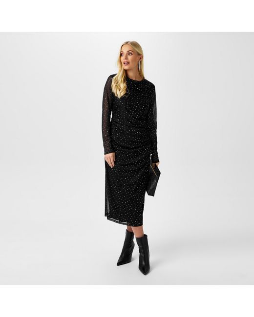 Biba Black Sequin Mesh Dress