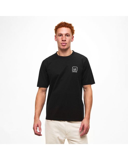 CP COMPANY METROPOLIS Black Stencil Large T-Shirt for men