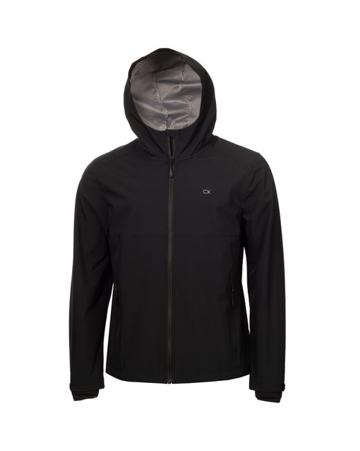 Calvin Klein Black Monogram Weather-Resistant Softshell Jacket for men