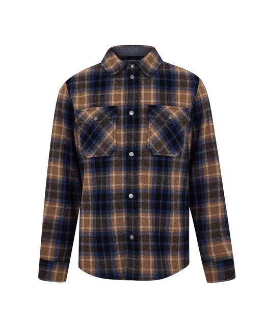 Woolrich Blue Alaskan Melton Italian Wool Overshirt for men