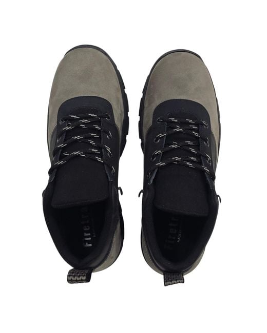 Firetrap Black Delia Premium Leather Ankle Lace Up Hiker Rugged Boots for men