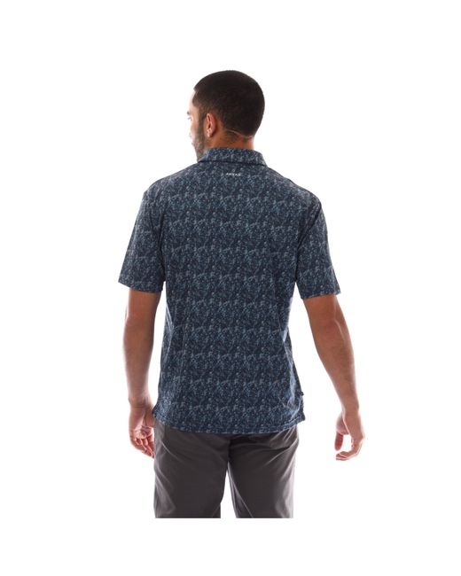 Farah Blue Milford Short-Sleeve Performance Polo Shirt for men