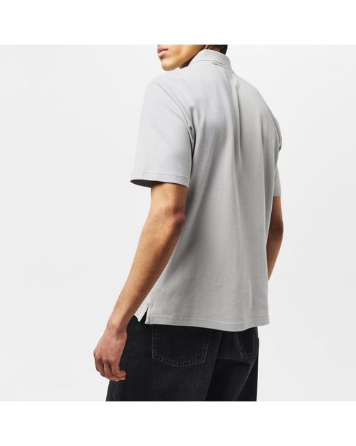 Aquascutum Gray Button Polo Shirt for men