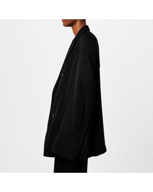 Balenciaga Black Double Breasted Wool Long Sleeve Blazer