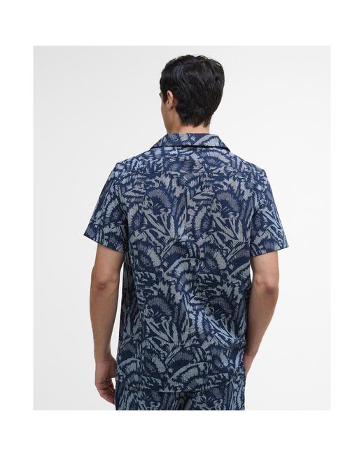 Barbour Blue B.Intense Kew All Over Print Short Sleeve Shirt for men