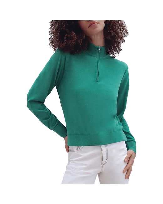 French Connection Green Loxi Half Zipjumper