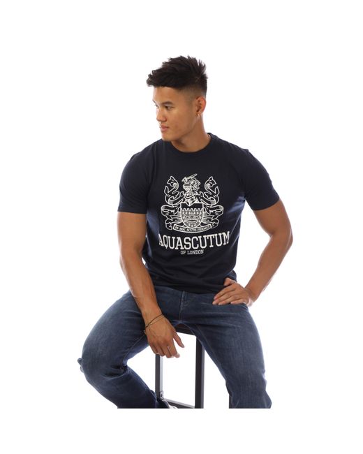 Aquascutum Blue T-Shirt for men