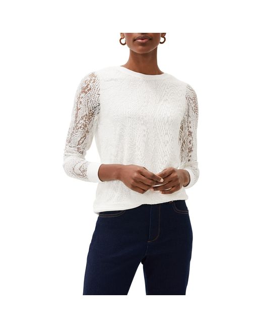 Phase Eight White Sakuro Burnout Top