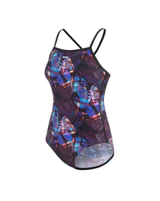 Slazenger 1881 Blue Slaz All Over Tieback One Piece Swimsuit