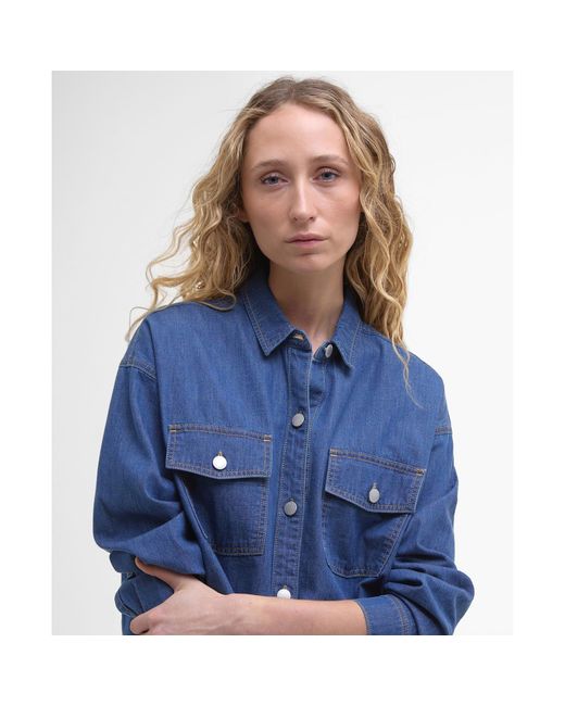 Barbour Blue Woodrow Long Sleeve Tailored Fit Denim Shirt
