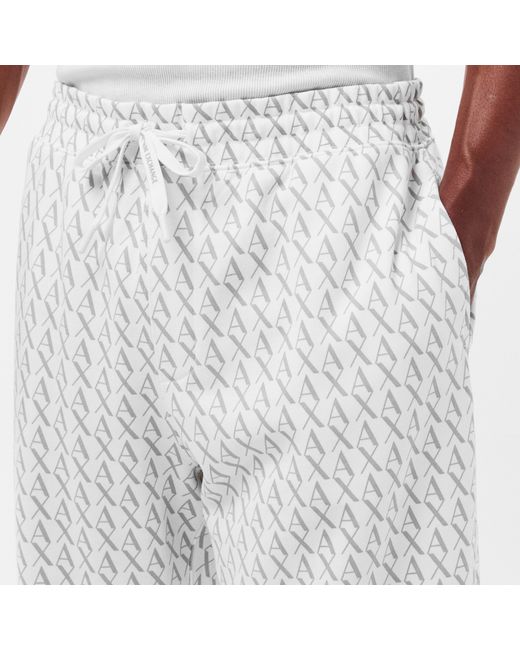ARMANI EXCHANGE White Closed Cuff Woven Joggers for men
