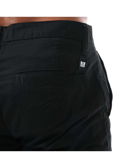 Weekend Offender Black Dillenger Cotton Twill Chino Shorts for men