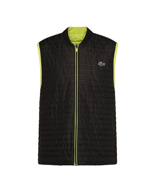 Lacoste Black Lightweight Reversible Padded Vest for men