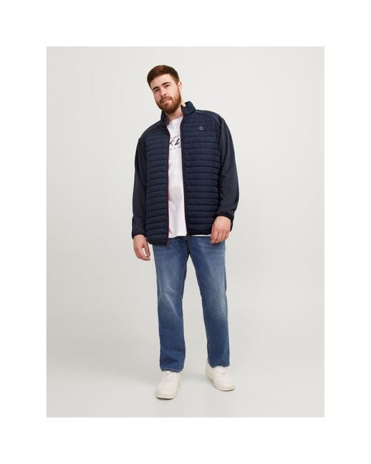 Jack & Jones Blue Lightweight Quilted Puffer Jacket for men