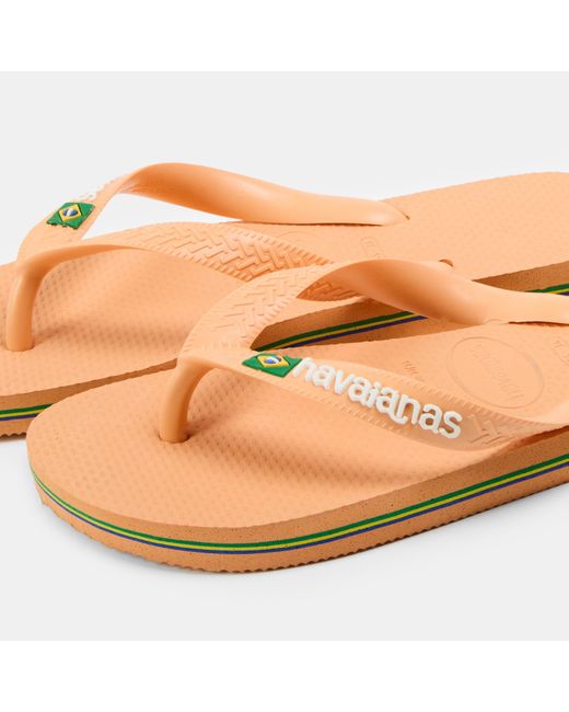 Havaianas Pink Hav. Brasil Logo Ruby Flip Flops