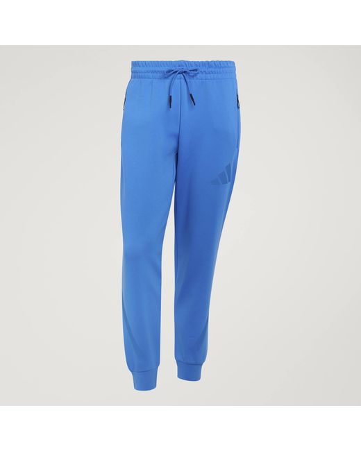 Adidas Blue Z.N.E. Tapered-Fit Tracksuit Bottoms for men