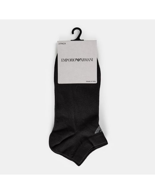 Emporio Armani Black Low Cut Breathable Trainer Socks for men