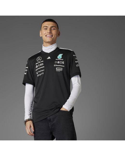 Adidas Black Mercedes Amg Petronas Formula One Team Driver Shirt for men