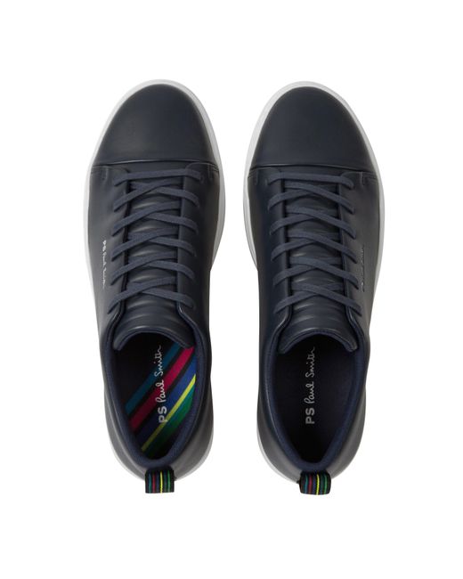 Paul Smith Blue Lee Leather Low-Top Trainers for men