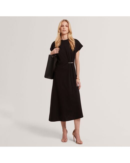 Ted Baker Black Metal Trim T-Shirt Dress