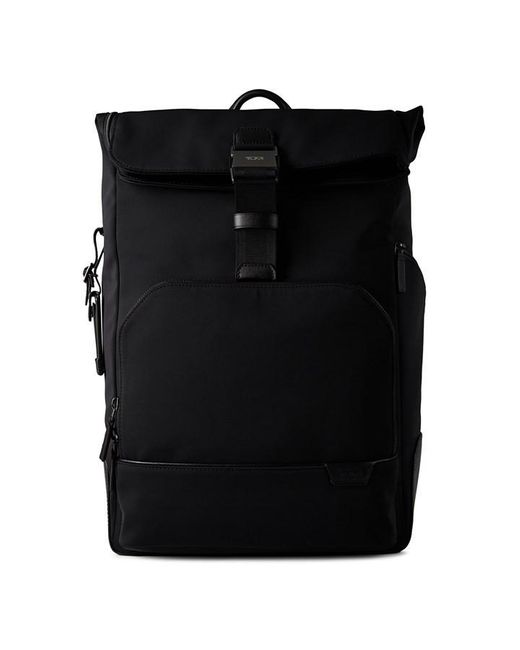 Tumi Black Osborn Roll Top Backpack for men
