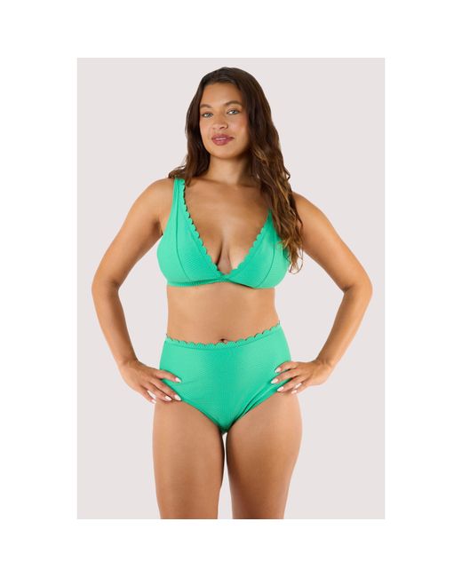 Peek & Beau Green Scallop High Waist Bikini Brief