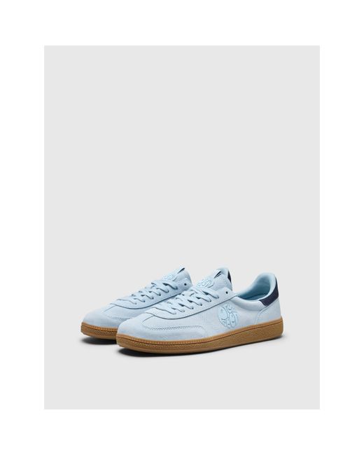 Pretty Green Blue Ramblas Suede Low-Top Trainers for men