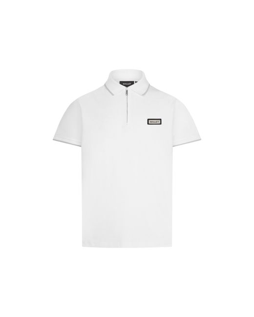 Mallet White Breathable Soft-Touch Short Sleeve Polo Shirt for men