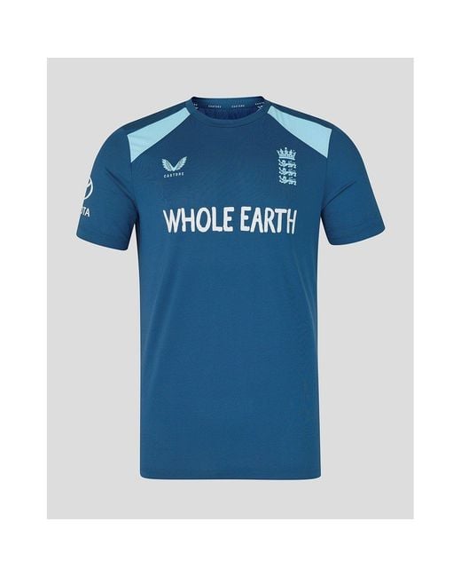 Castore Blue 26/27 England Cricket Training Short Sleeve Performance T-Shirt for men
