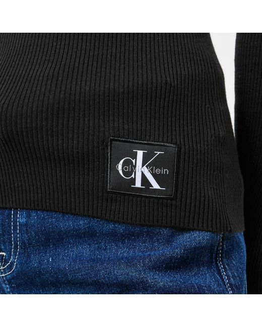 Calvin Klein Black Roll Neck Knitted Top
