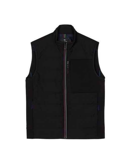 PS by Paul Smith Black Patch Stripe Gilet for men