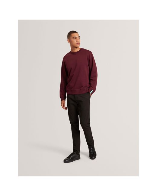 Ted Baker Purple Long-Sleeve Crew Tracksuit Top for men