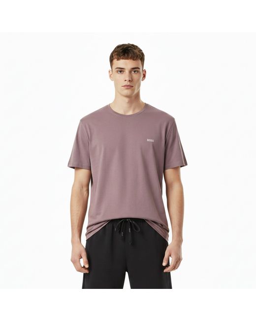 Boss Purple Bodywear Mix & Match Short Sleeve T-Shirt With Logo Detail for men