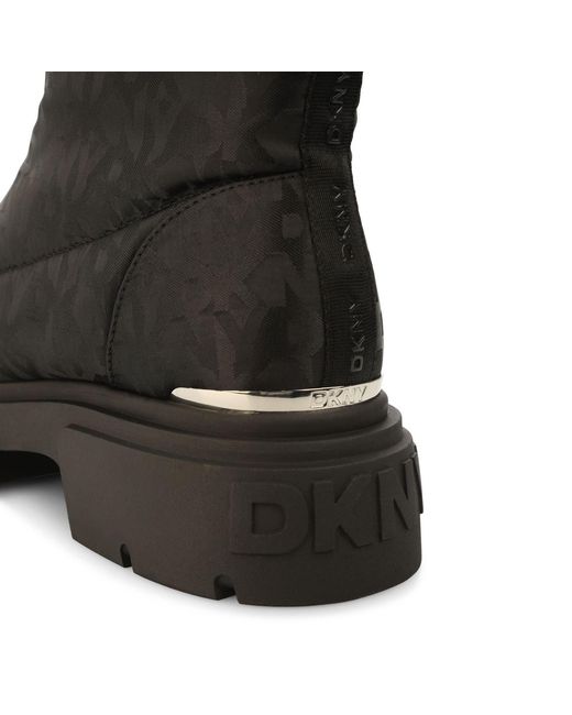 DKNY Black Fiza Zip Up Winter Boots
