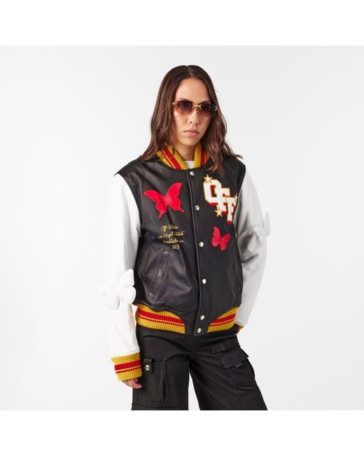 Off-White c/o Virgil Abloh Gray Varsity Jacket