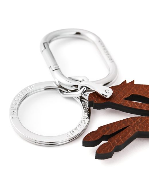 Longchamp Brown Le Pliage Leather Key-Ring