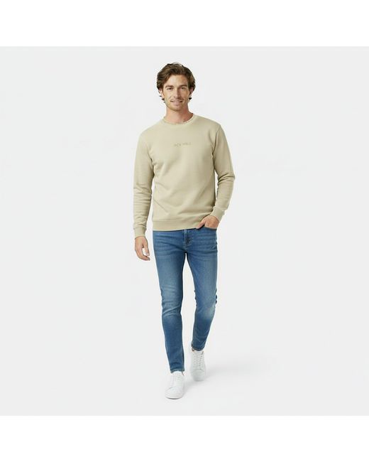Jack Wills Natural Jacquard Crew Sweatshirt for men