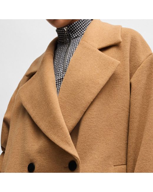 HUGO Brown Tailored Overcoat