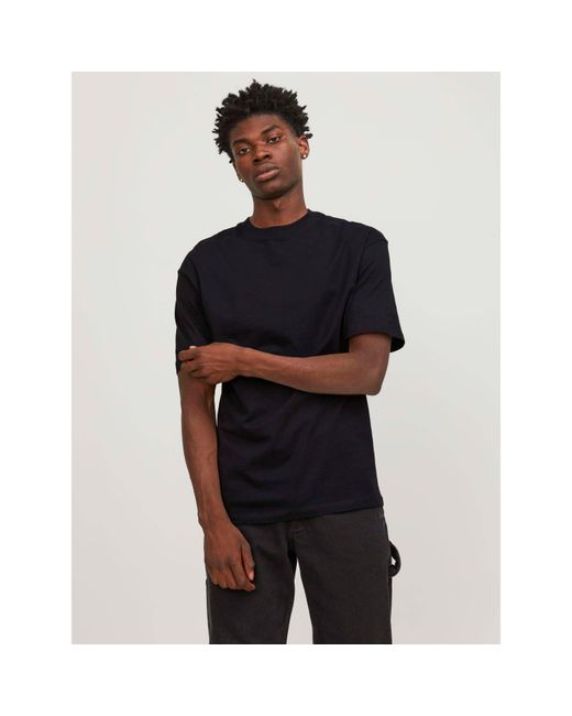 Jack & Jones Black Logo Print T Shirt for men