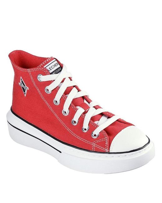 Skechers Red Canvas Mid Top Lace-up W Air-cooled High-top Trainers