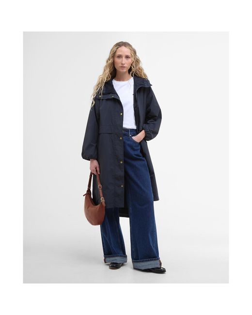 Barbour Blue Naboo Funnel Neck Long Sleeve Showerproof Rain Anorak