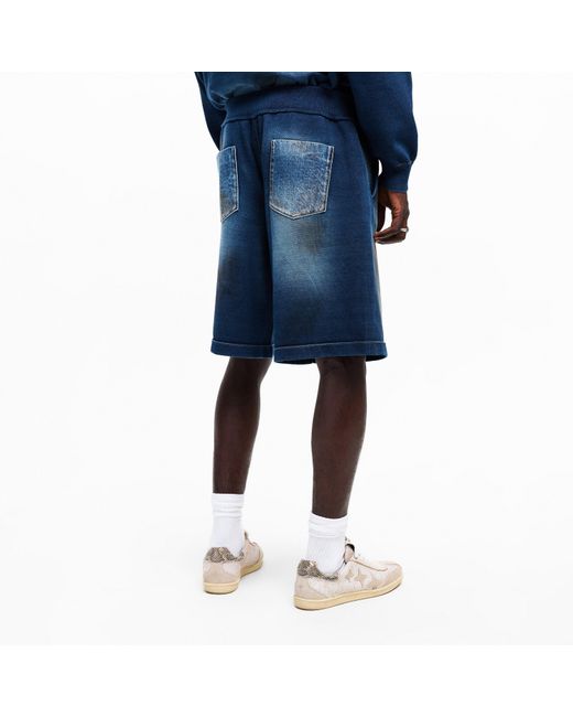 DSquared² Blue Dsq Fleece Jogger Shorts for men